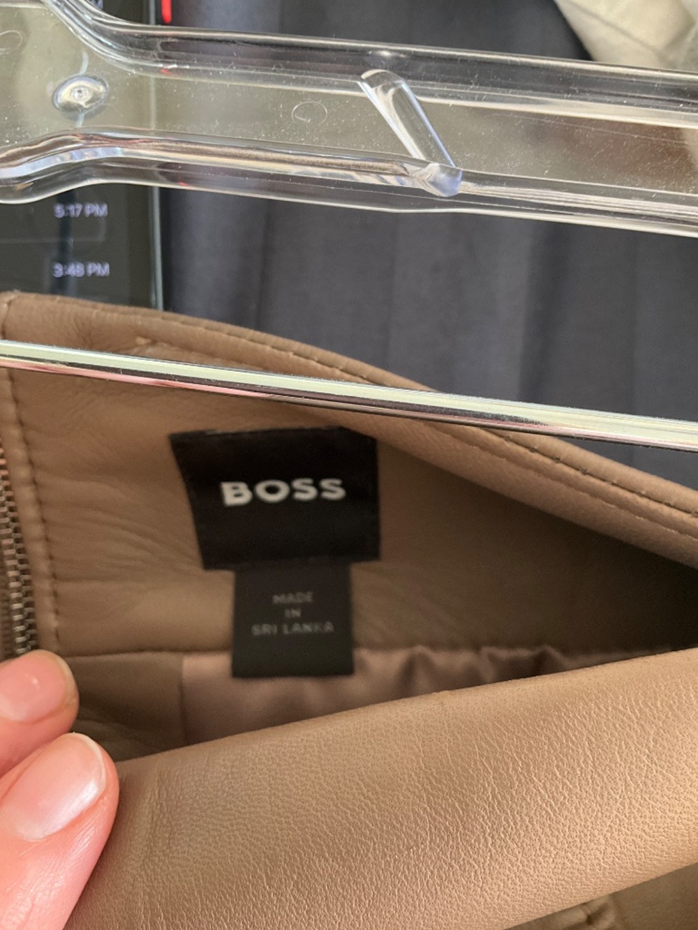 BOSS  Setora Lambskin Leather Pencil Skirt - Picture 7 of 11